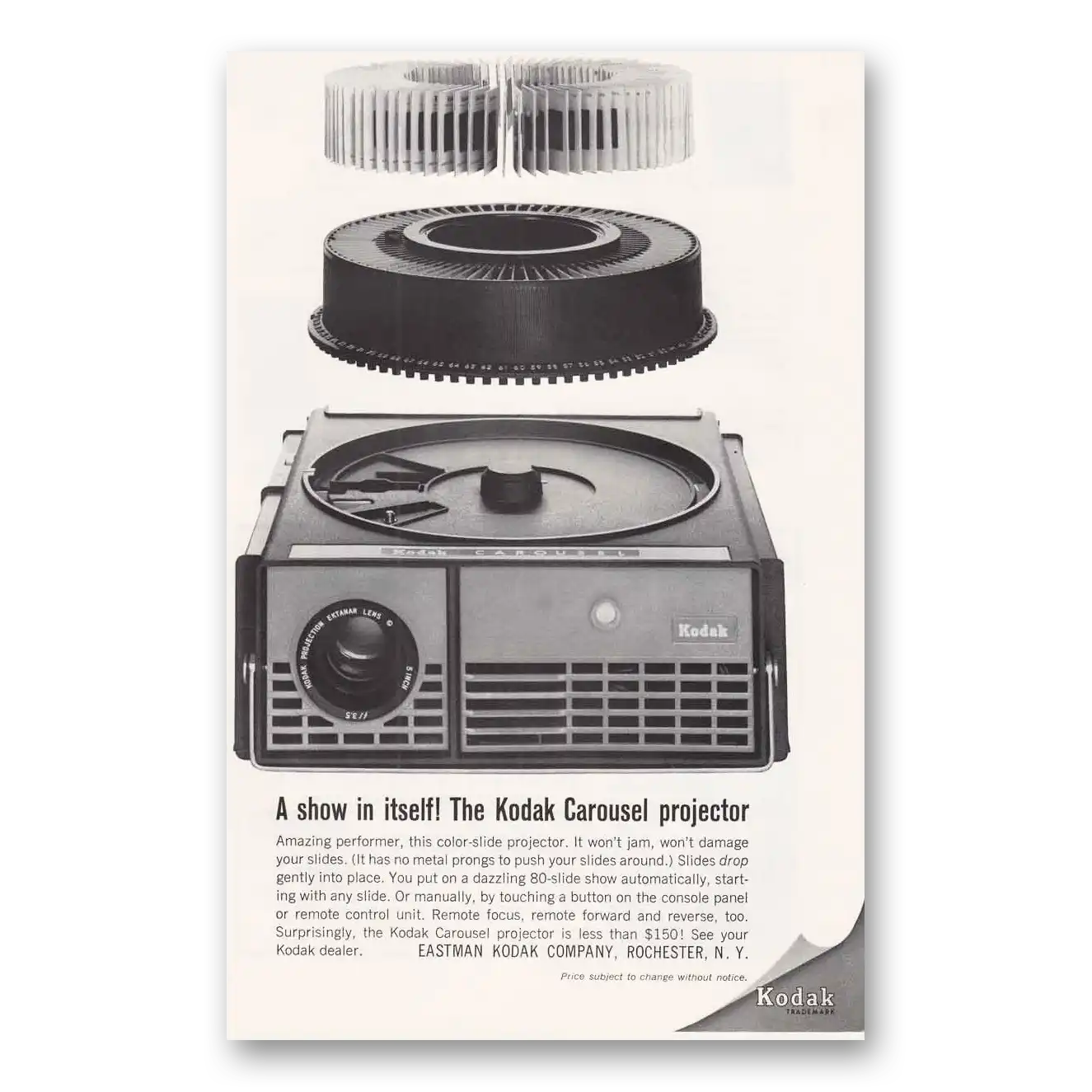 1964 Kodak Carousel Projector Show In Itself Vintage Magazine Print Ad