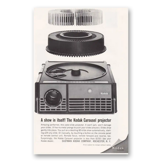 1964 Kodak Carousel Projector Show In Itself Vintage Magazine Print Ad