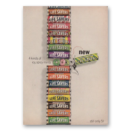 1964 Life Savers Kinds of Icy Spicy Mints Vintage Magazine Print Ad