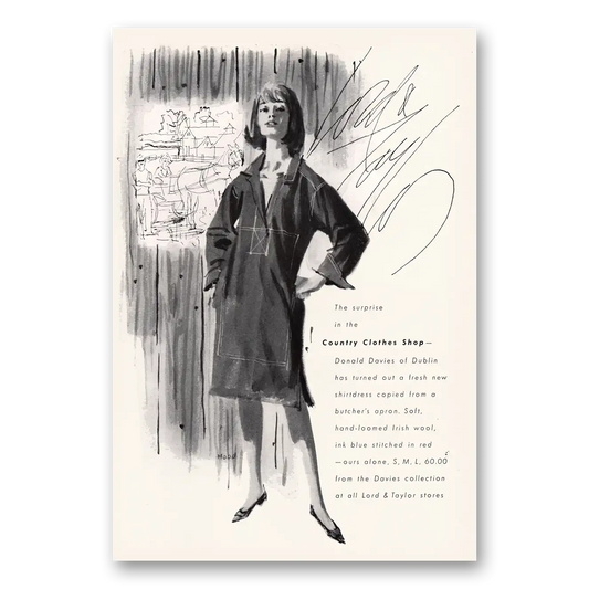 1964 Lord & Taylor Country Clothes Shop Donald Davies Vintage Magazine Print Ad