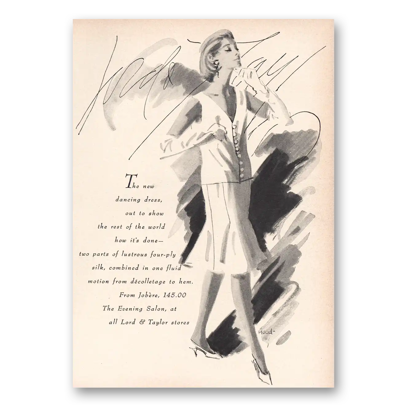 1964 Lord & Taylor Dancing Dress Vintage Magazine Print Ad