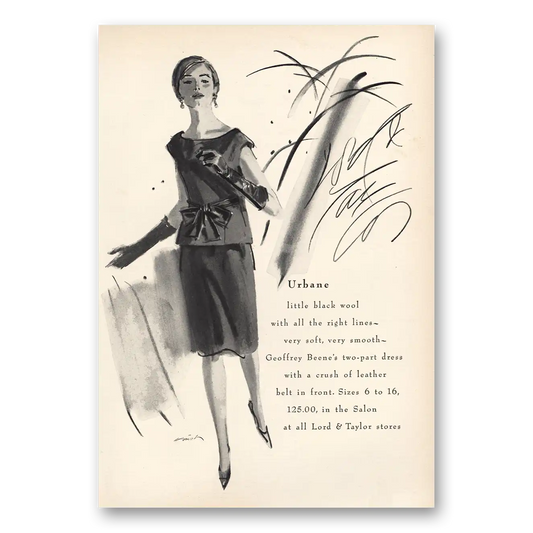 1964 Lord & Taylor Urbane Geoffrey Beene Vintage Magazine Print Ad