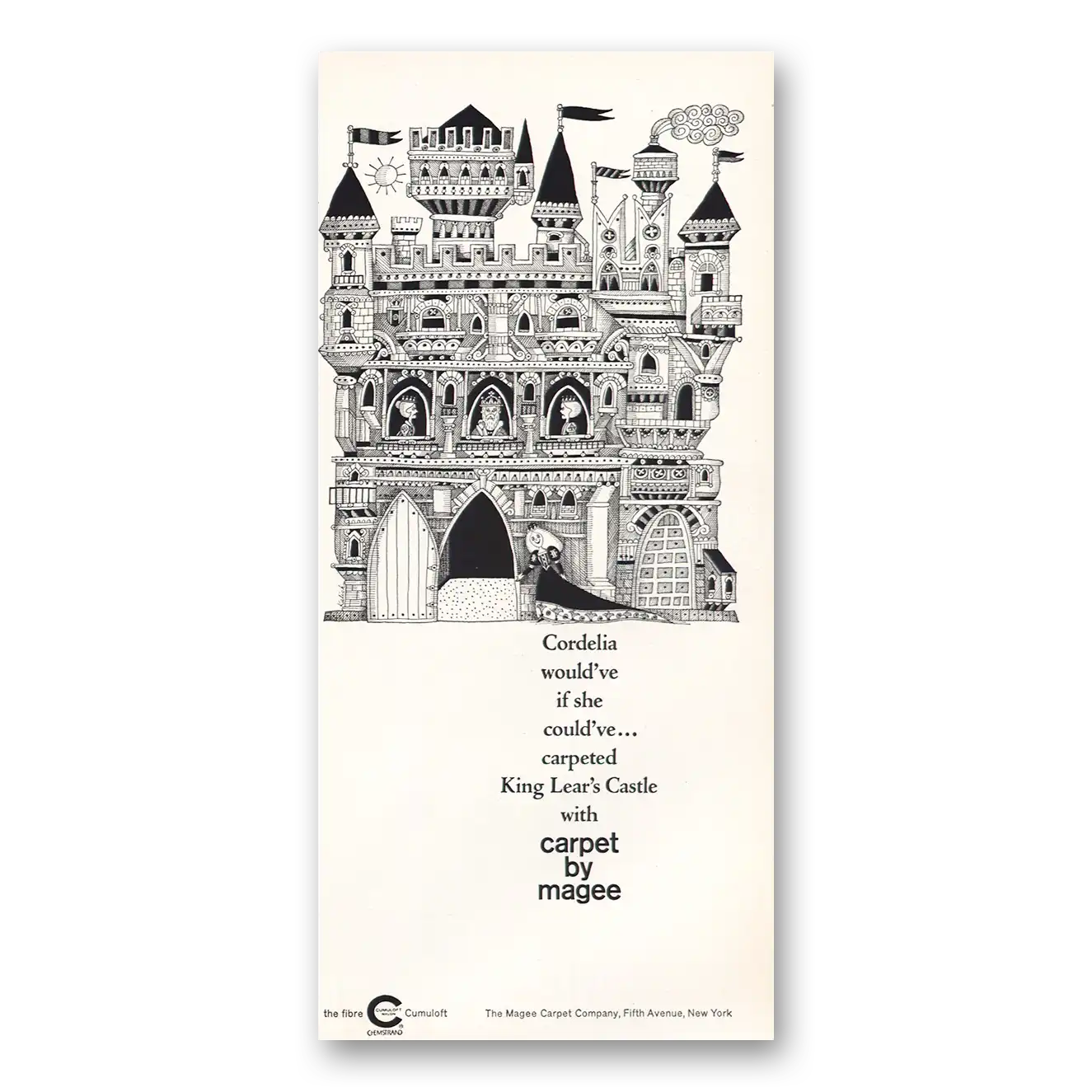 1964 Magee Carpet King Lears Castle Vintage Magazine Print Ad