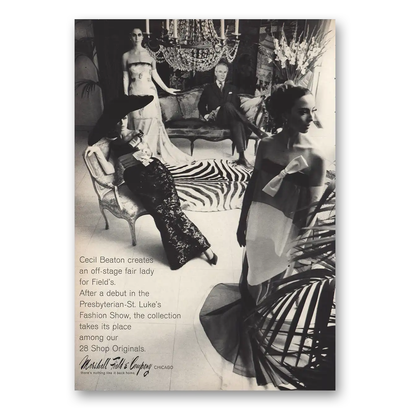 1964 Marshall Field Cecil Beaton Vintage Magazine Print Ad