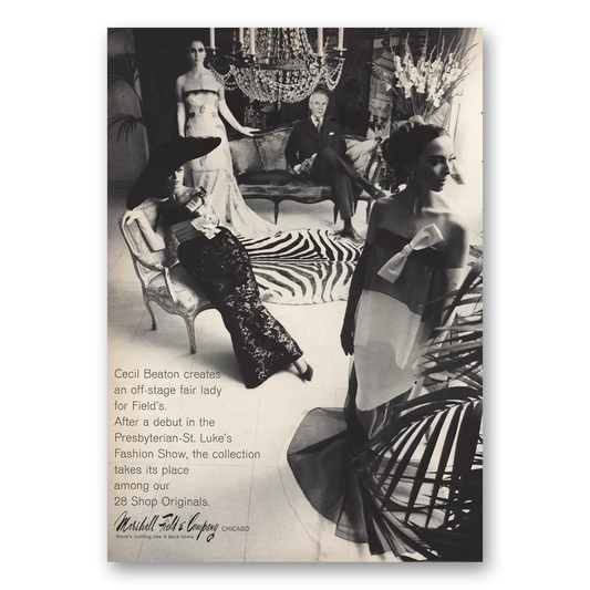 1964 Marshall Field Cecil Beaton Vintage Magazine Print Ad