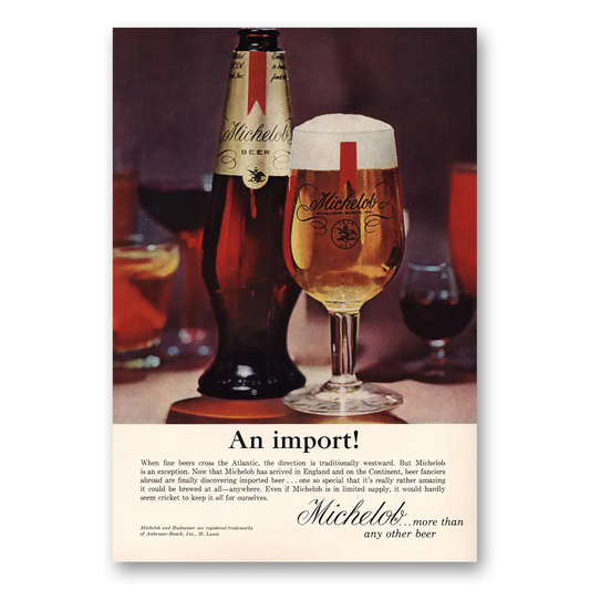 1964 Michelob Beer An Import Vintage Magazine Print Ad