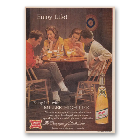 1964 Miller Beer Pleasure for Everyone Vintage Magazine Print Ad