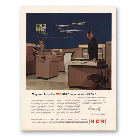 1964 NCR Lockheed California Vintage Magazine Print Ad