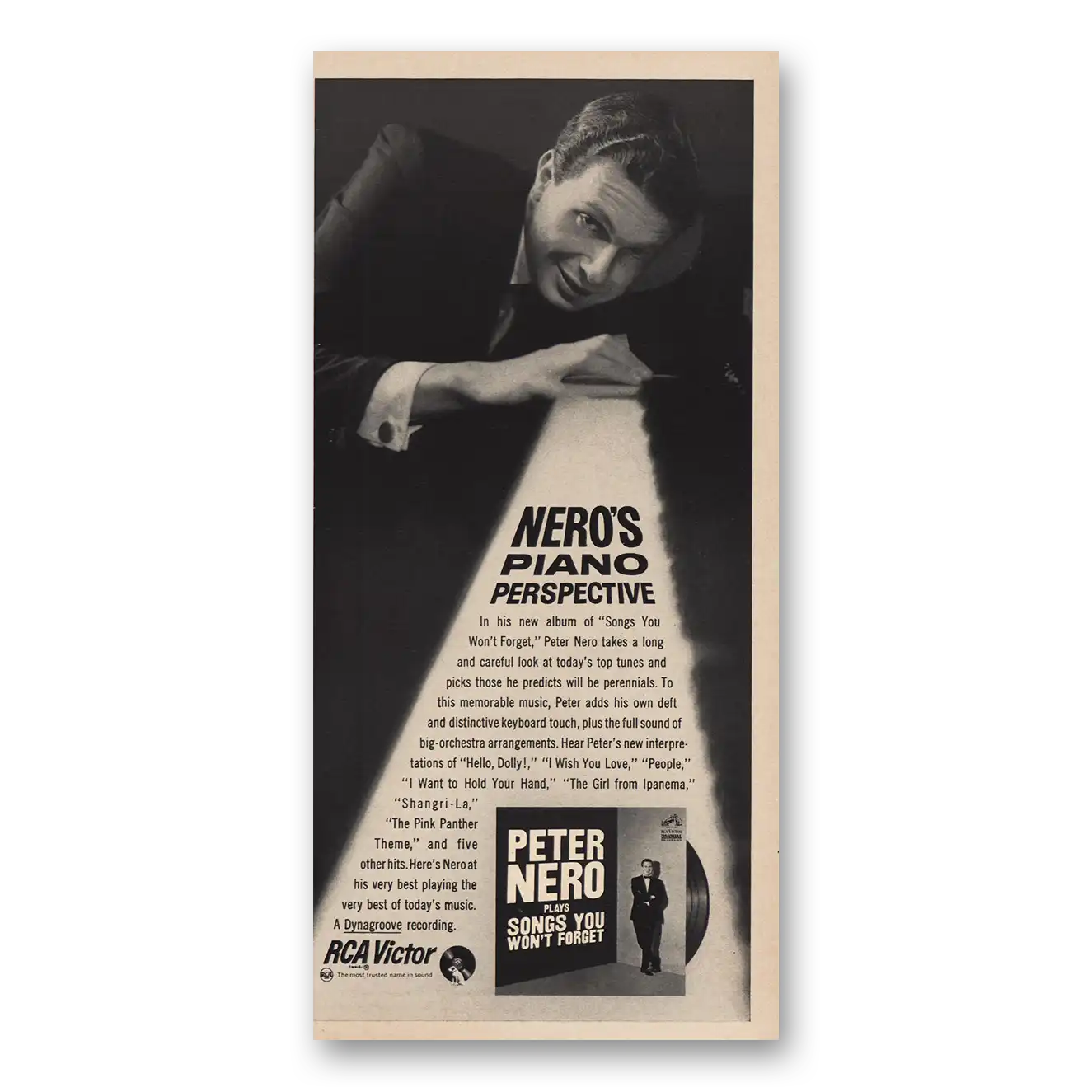 1964 RCA Victor Peter Nero Piano Perspective Vintage Magazine Print Ad