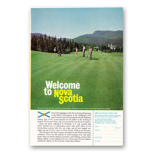 1964 Nova Scotia Canada Cape Breton Highlands Golf Course Vintage Magazine Print Ad