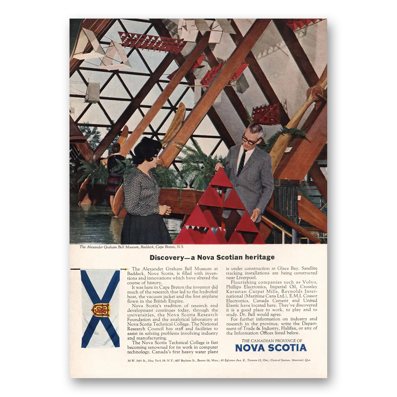 1964 Nova Scotia Canada Alexander Graham Bell Museum Vintage Magazine Print Ad