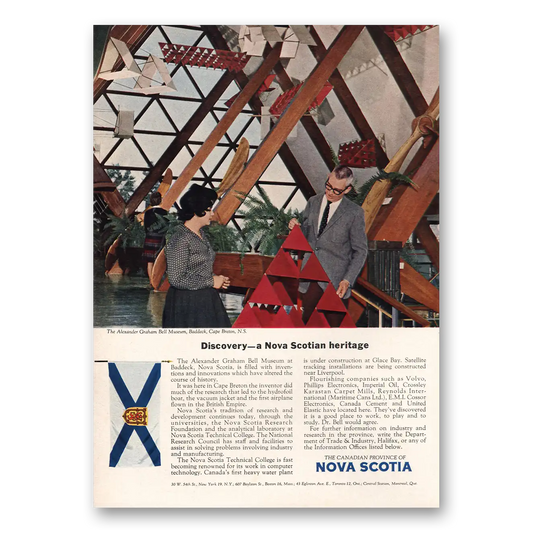 1964 Nova Scotia Canada Alexander Graham Bell Museum Vintage Magazine Print Ad