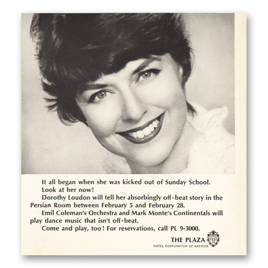 1964 Plaza Hotel Dorothy Loudon Vintage Magazine Print Ad