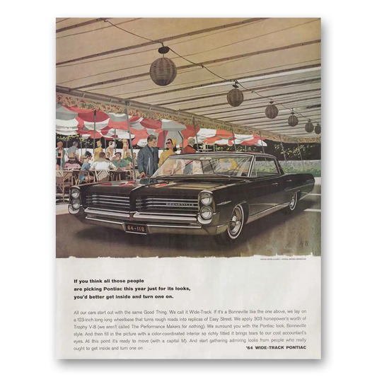 1964 Pontiac Bonneville All Those People Vintage Magazine Print Ad