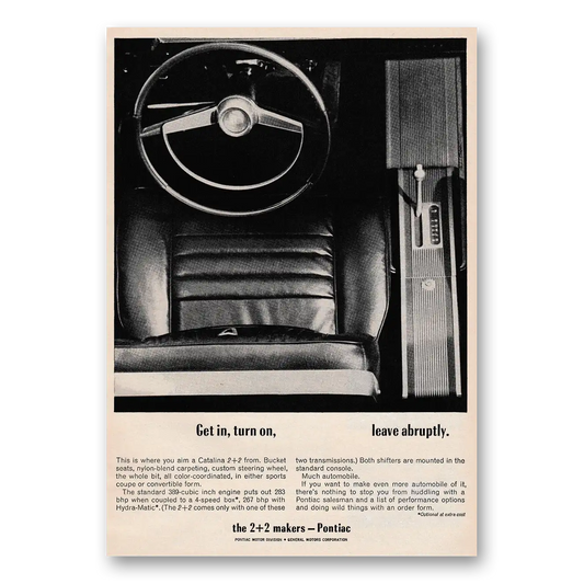 1964 Pontiac Catalina Get In Turn On Leave Abruptly Vintage Magazine Print Ad