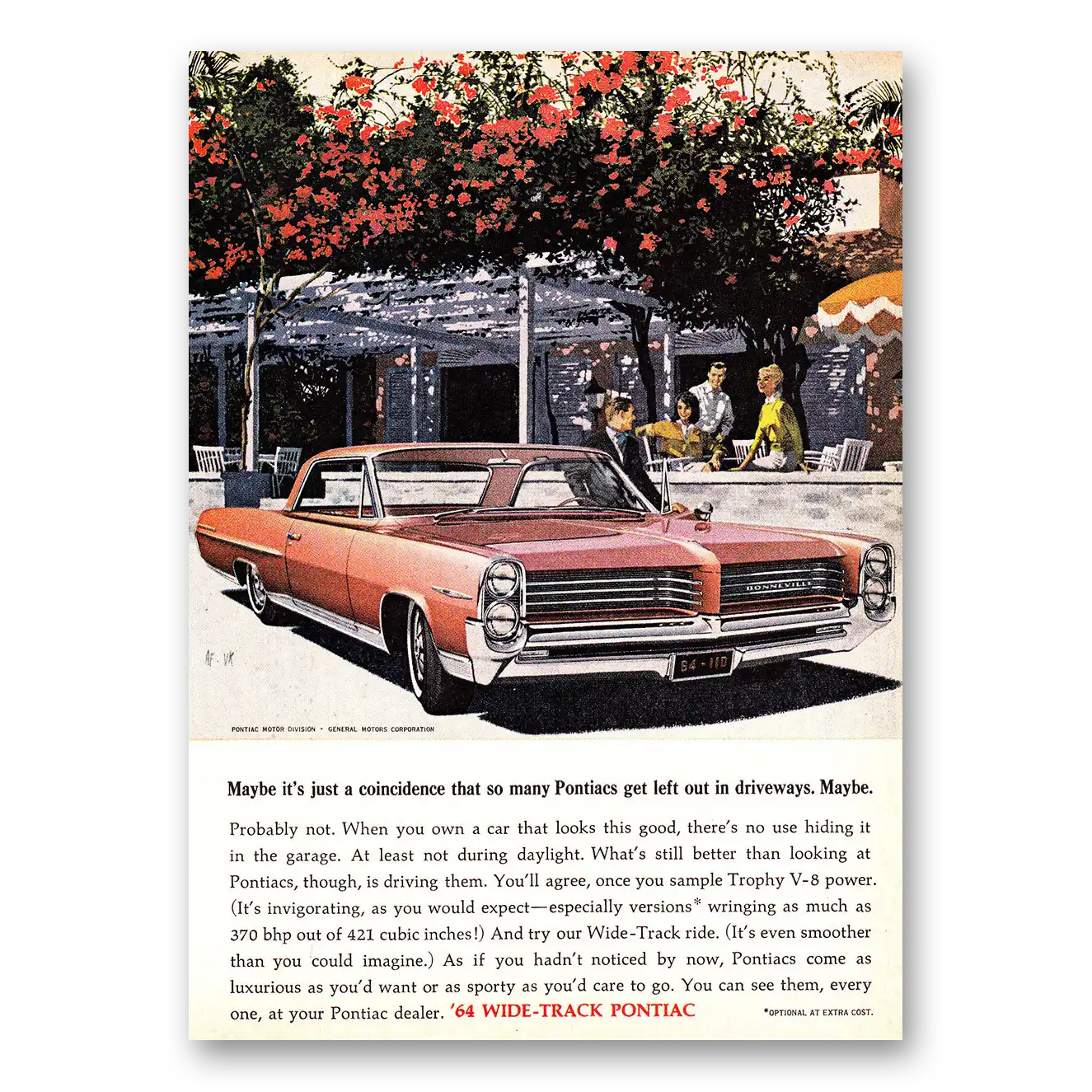 1964 Pontiac Bonneville Maybe Its Just a Coincidence Vintage Magazine Print Ad