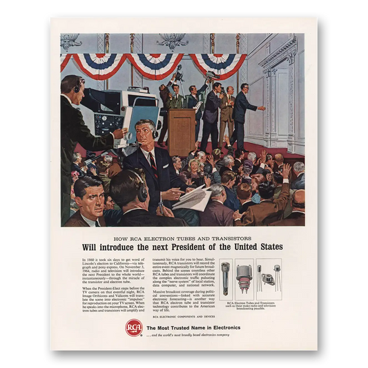 1964 RCA Radios Will Introduce the Next President of the United States Vintage Magazine Print Ad