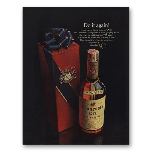 1964 Seagrams VO Whisky Do It Again Vintage Magazine Print Ad