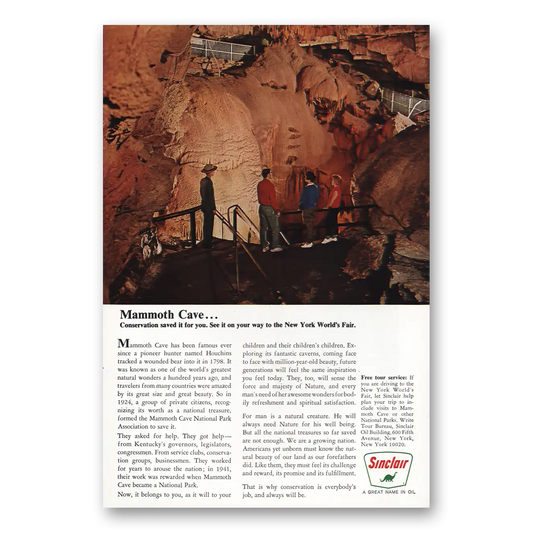 1964 Sinclair Mammoth Cave Vintage Magazine Print Ad