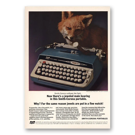 1964 Smith Corona Typewriters Jeweled Main Bearing Vintage Magazine Print Ad