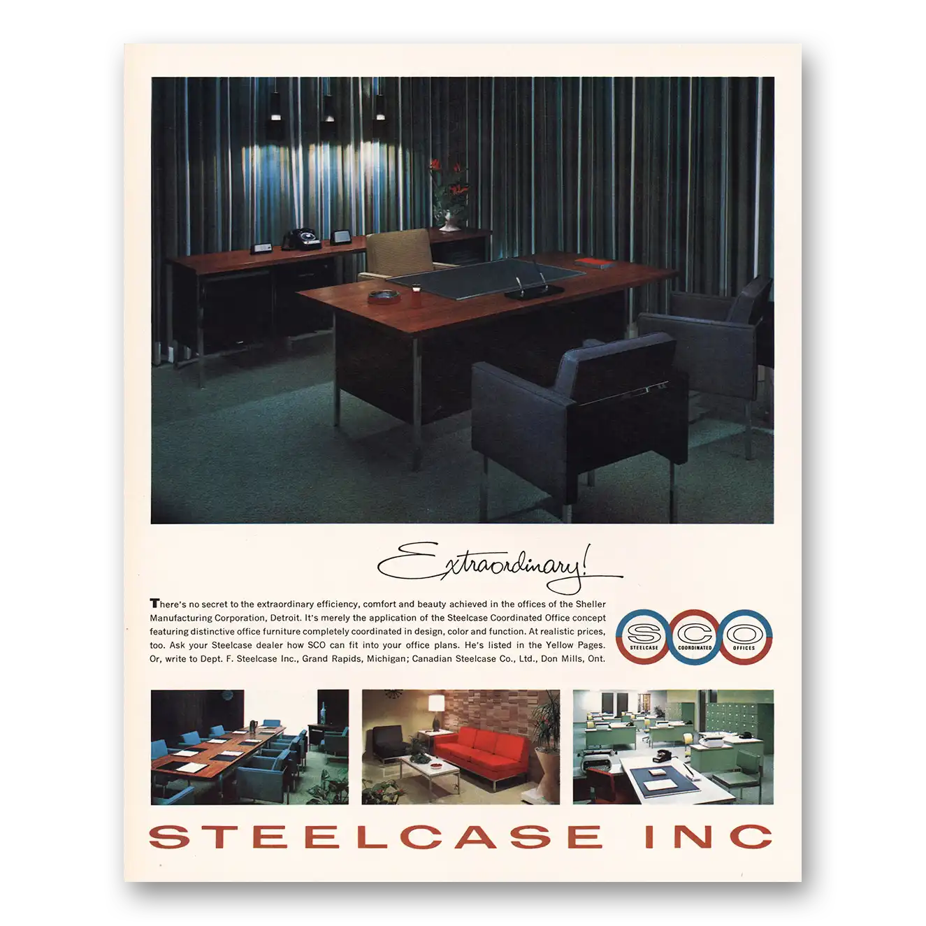 1964 Steelcase Office Furniture No Secret to Extraordinary Vintage Magazine Print Ad