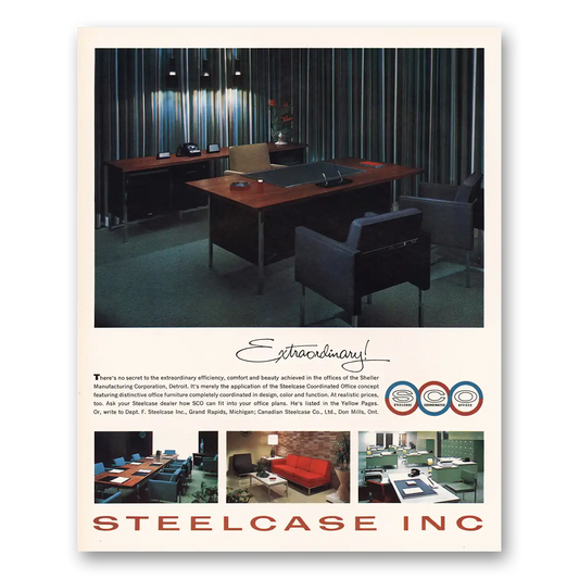 1964 Steelcase Office Furniture No Secret to Extraordinary Vintage Magazine Print Ad