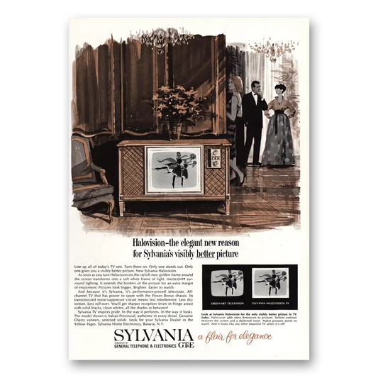 1964 Sylvania Televisions Halovision Elegant New Reason Vintage Magazine Print Ad