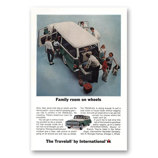 1964 International Harvester Travelall Family Room On Wheels Vintage Magazine Print Ad