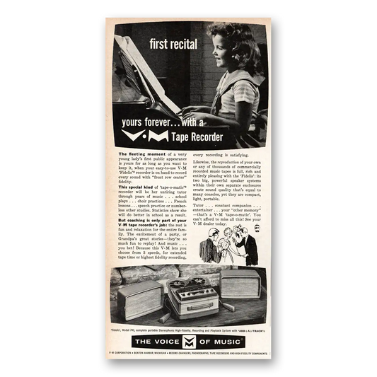 1964 Voice of Music Tape Recorder First Recital Vintage Magazine Print Ad