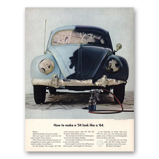 1964 Volkswagen Beetle How To Make 54 Look Like a 64 Vintage Magazine Print Ad