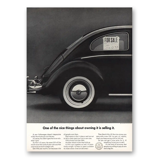 1964 Volkswagen Nice Things About Owning It Selling It Vintage Magazine Print Ad