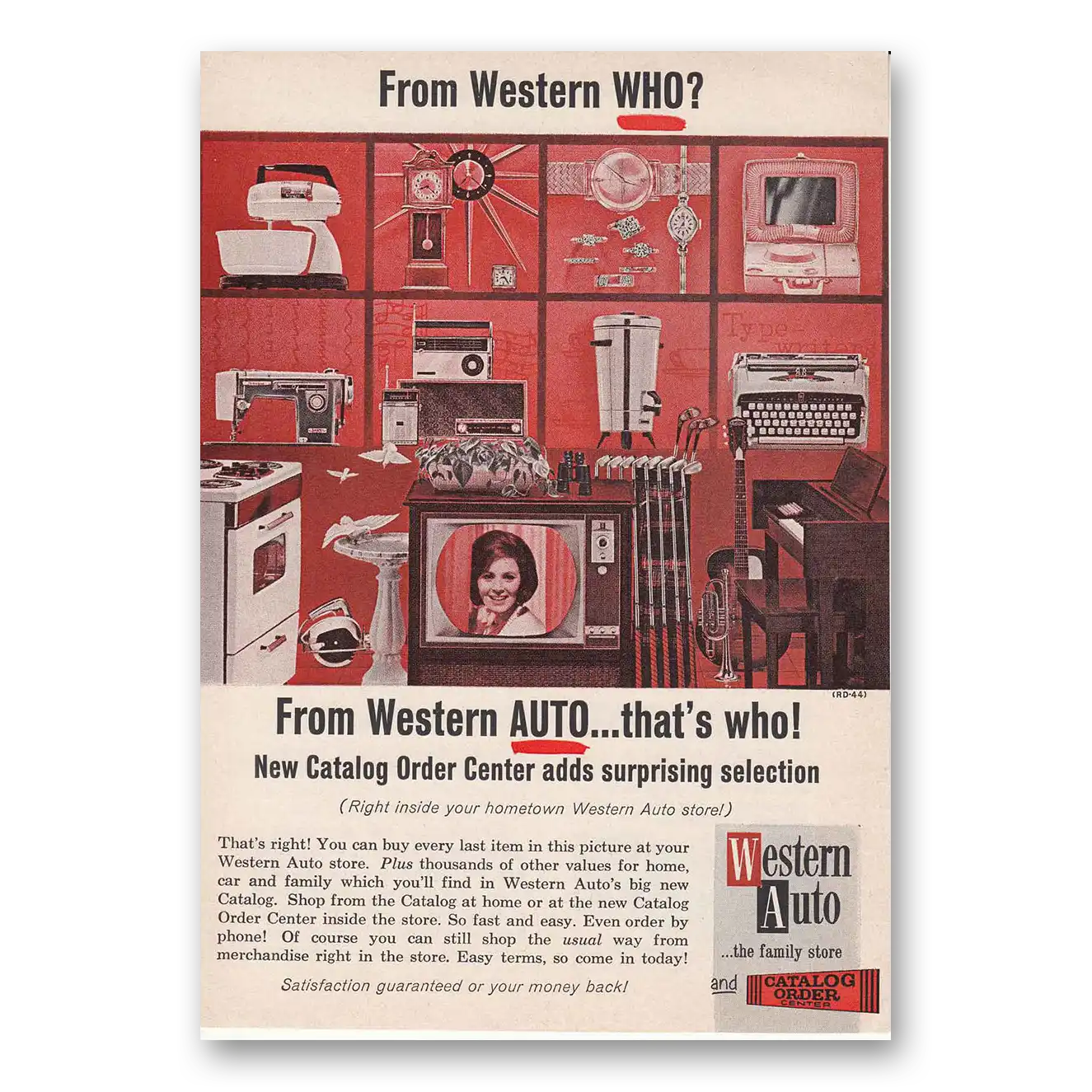 1964 Western Auto Western Who Vintage Magazine Print Ad