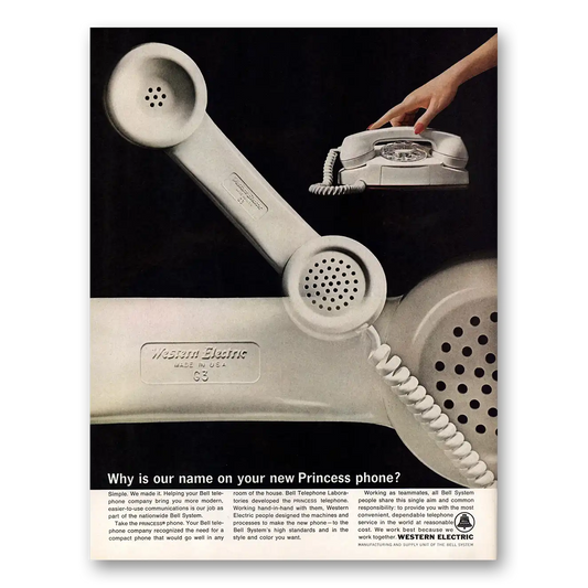 1964 Western Electric Name On Your New Princess Phone Vintage Magazine Print Ad