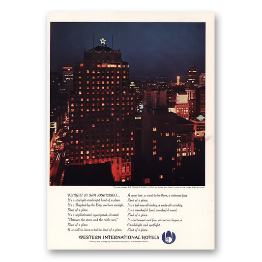 1964 Western International Hotels San Francisco Vintage Magazine Print Ad