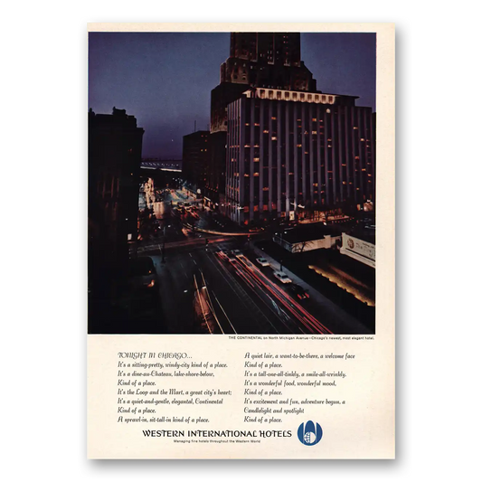 1964 Western International Hotels Chicago Vintage Magazine Print Ad