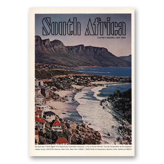 1965 South Africa Cliftons Beaches Cape Town Vintage Magazine Print Ad