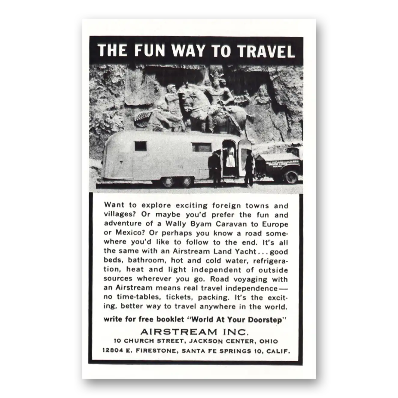 1965 Airstream Trailers Wally Byam Caravan Vintage Magazine Print Ad