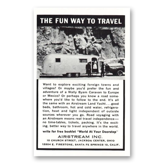 1965 Airstream Trailers Wally Byam Caravan Vintage Magazine Print Ad