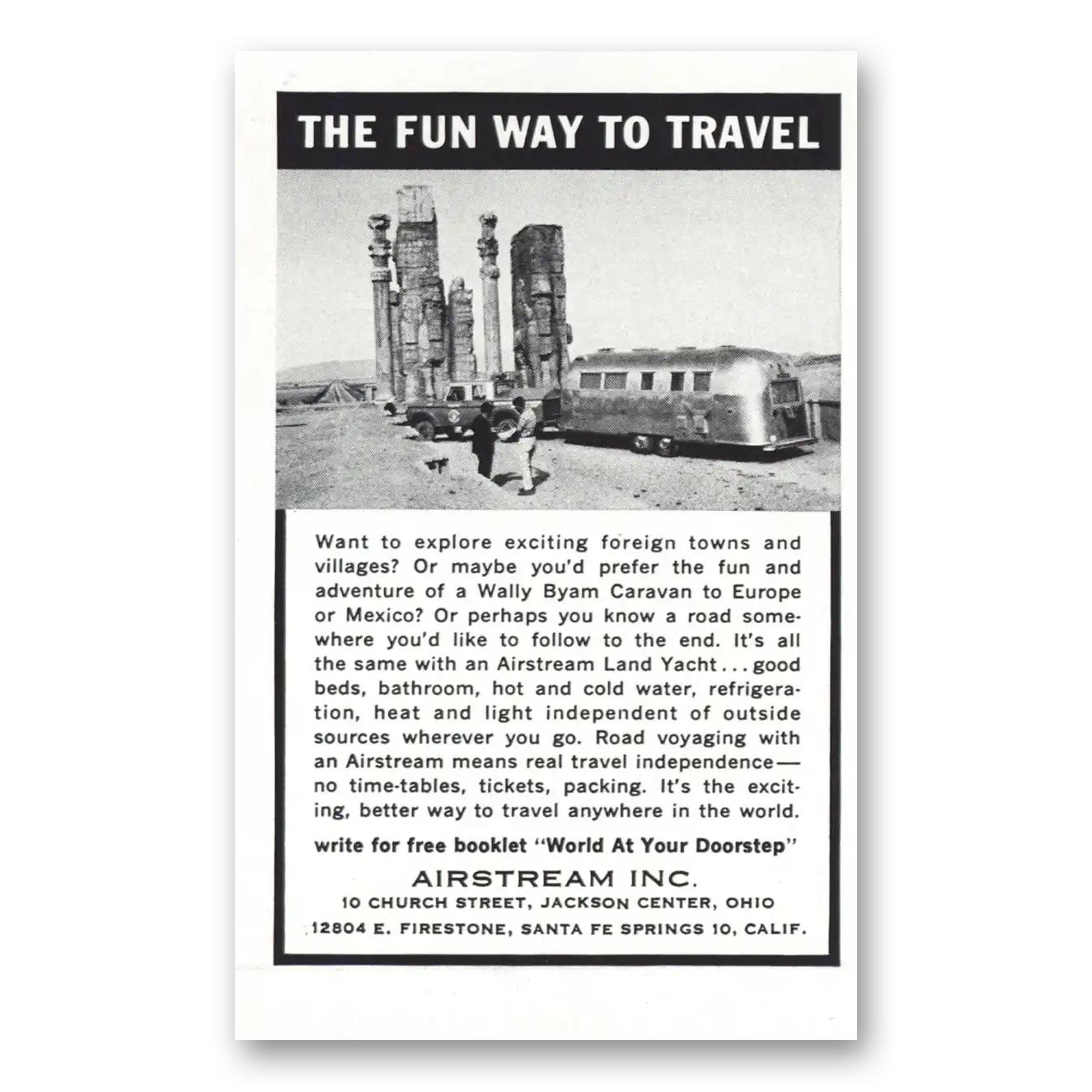 1965 Airstream Trailers Wally Byam Caravan Vintage Magazine Print Ad