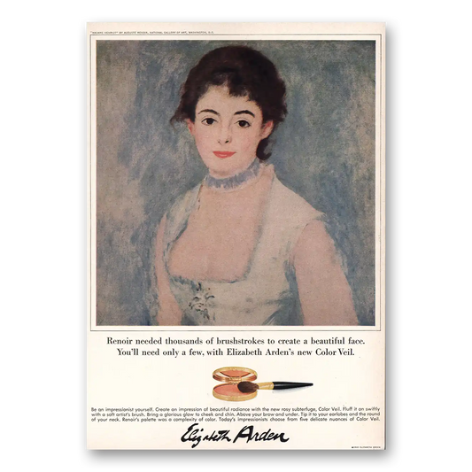 1965 Elizabeth Arden Renoir Needed Thousands Brushstrokes Vintage Magazine Print Ad