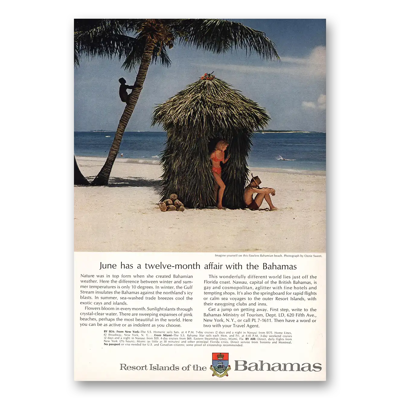 1965 Bahamas June Twelve Month Affair Vintage Magazine Print Ad