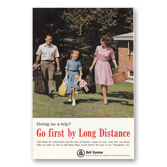 1965 Bell Telephone Go First by Long Distance Vintage Magazine Print Ad