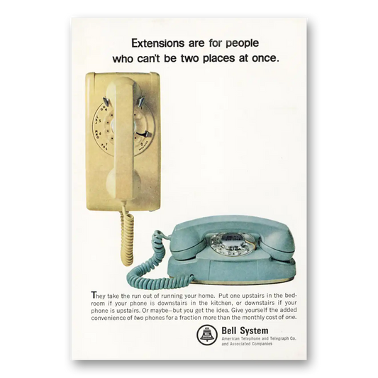 1965 Bell Telephone Extensions Are For People Vintage Magazine Print Ad