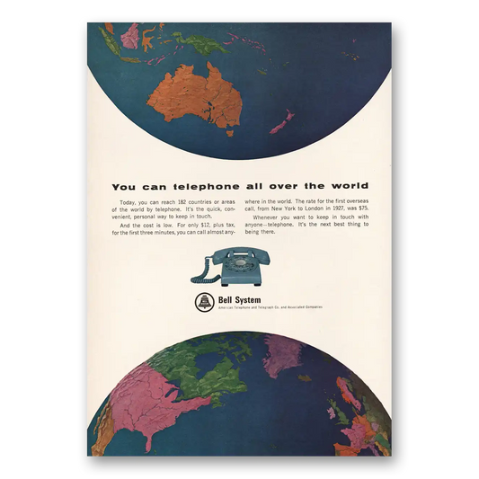 1965 Bell System Telephone All Over the World Vintage Magazine Print Ad