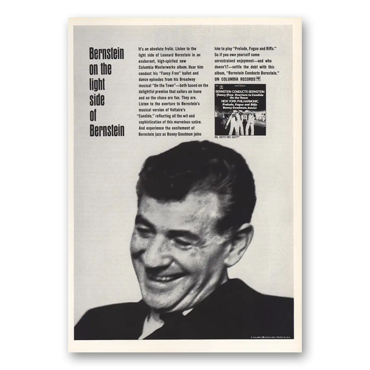 1965 Columbia Records Bernstein On Light Side Promo Vintage Magazine Print Ad