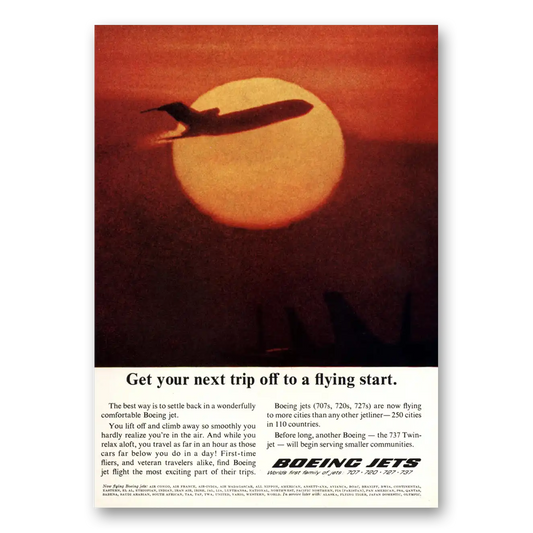 1965 Boeing Jets Get Your Next Trip Off to a Flying Start Vintage Magazine Print Ad