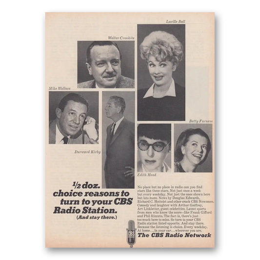 1965 CBS Radio Lucille Ball Edith Head Choice Reasons Vintage Magazine Print Ad