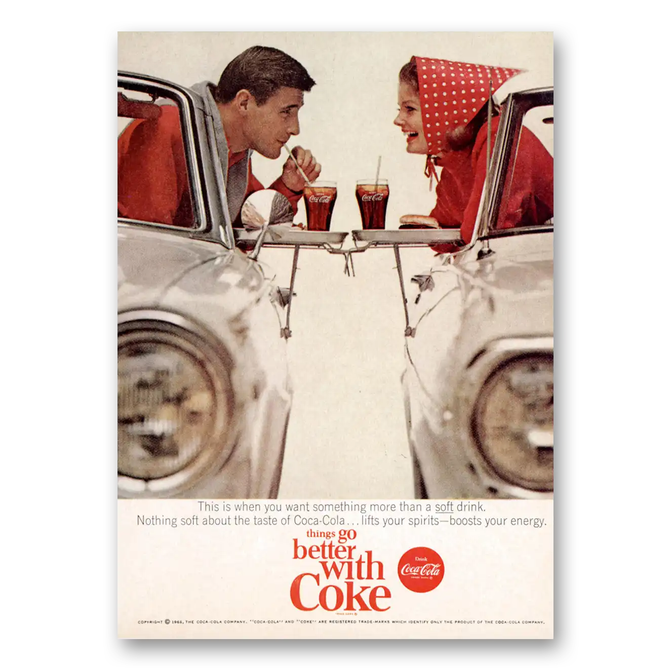 1965 Coca Cola Want Something More Than a Soft Drink Vintage Magazine Print Ad