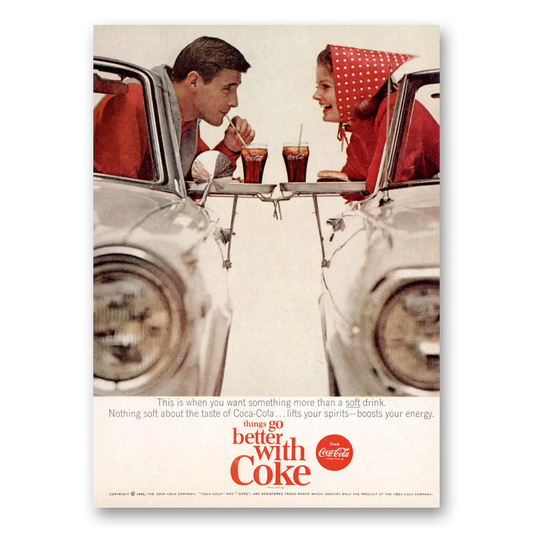 1965 Coca Cola Want Something More Than a Soft Drink Vintage Magazine Print Ad