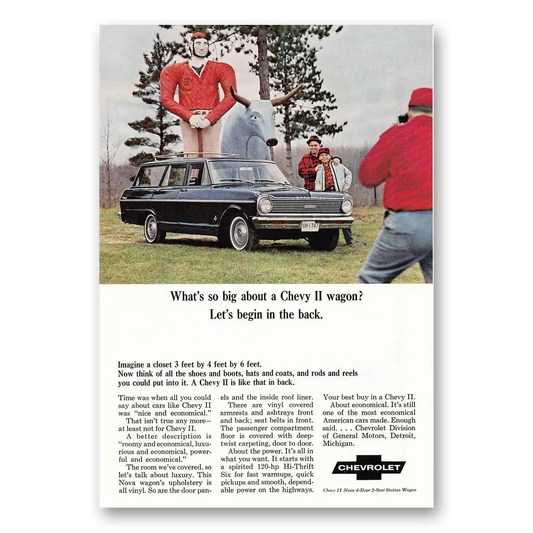 1965 Chevrolet Chevy II Wagon Whats So Big About a Chevy II Wagon Vintage Magazine Print Ad